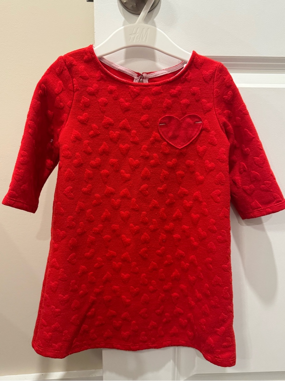Cat & Jack Red Heart-Embossed A-Line Dress